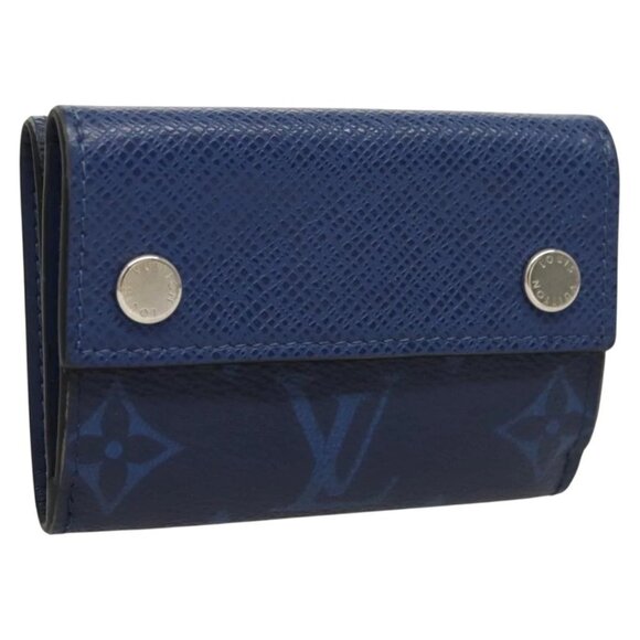 LOUIS VUITTON Taigalama Discovery Compact wallet Wallet Blue M67620 Auth 134375 - Picture 1 of 16